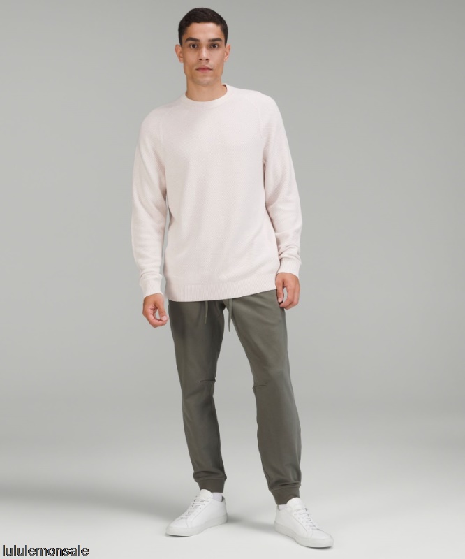 Lululemon Deutschland DELULU932 | Natur Elfenbein Meliert Strickpullover Mit Rundhalsausschnitt Und Textur